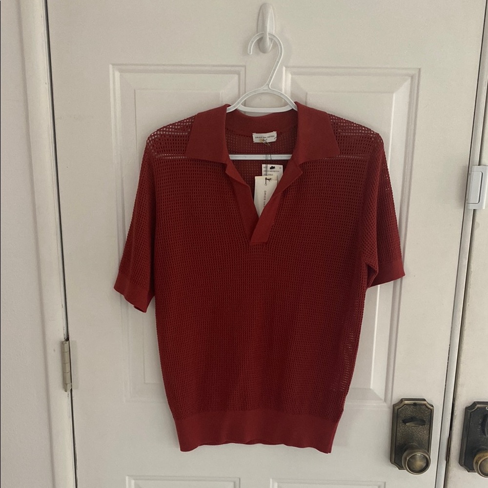 Dries Van Noten Jael Polo in brick color